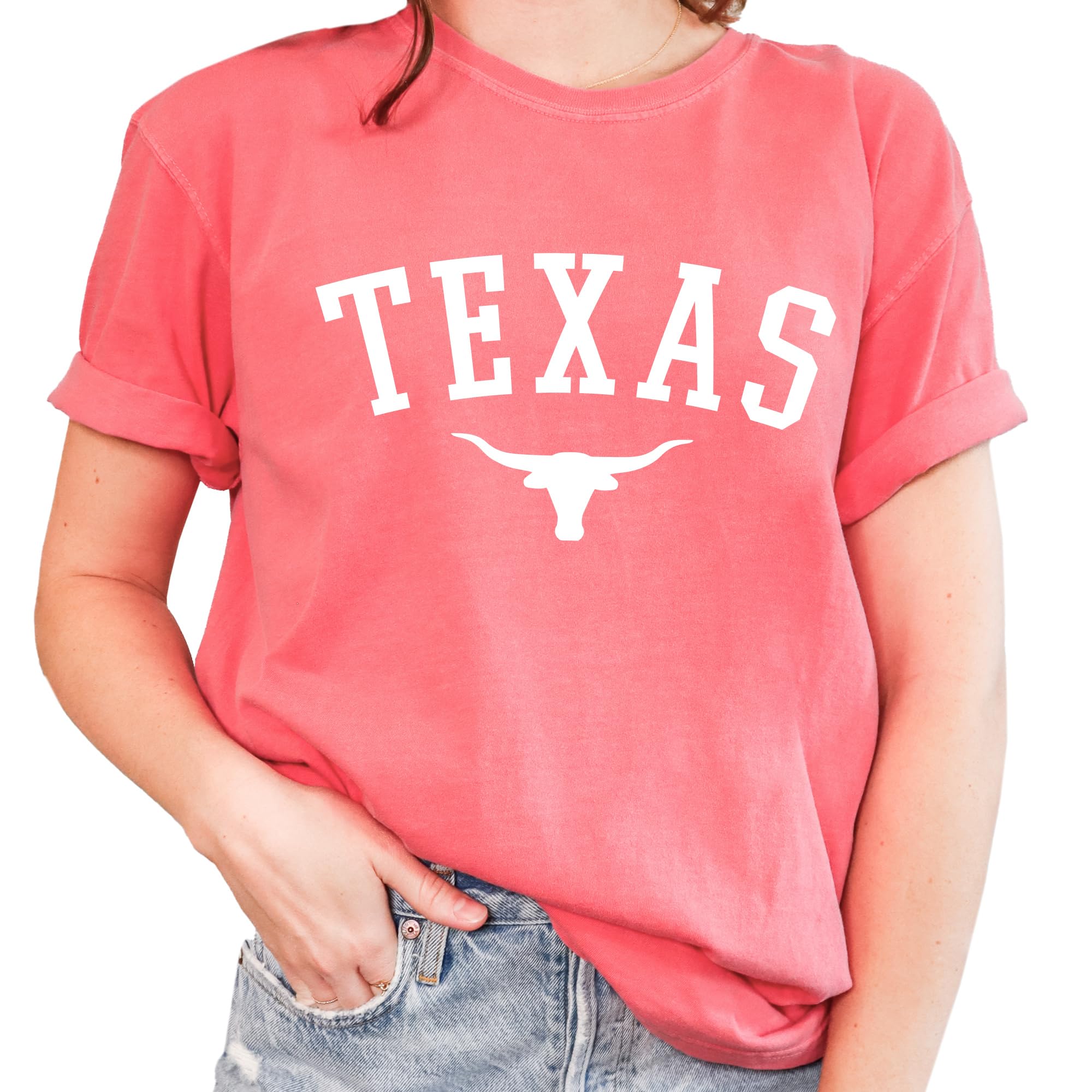Tee Territory Texas Skull Watermelon T-Shirt: Graphic Tee for Women Men Unisex 100% Cotton Small